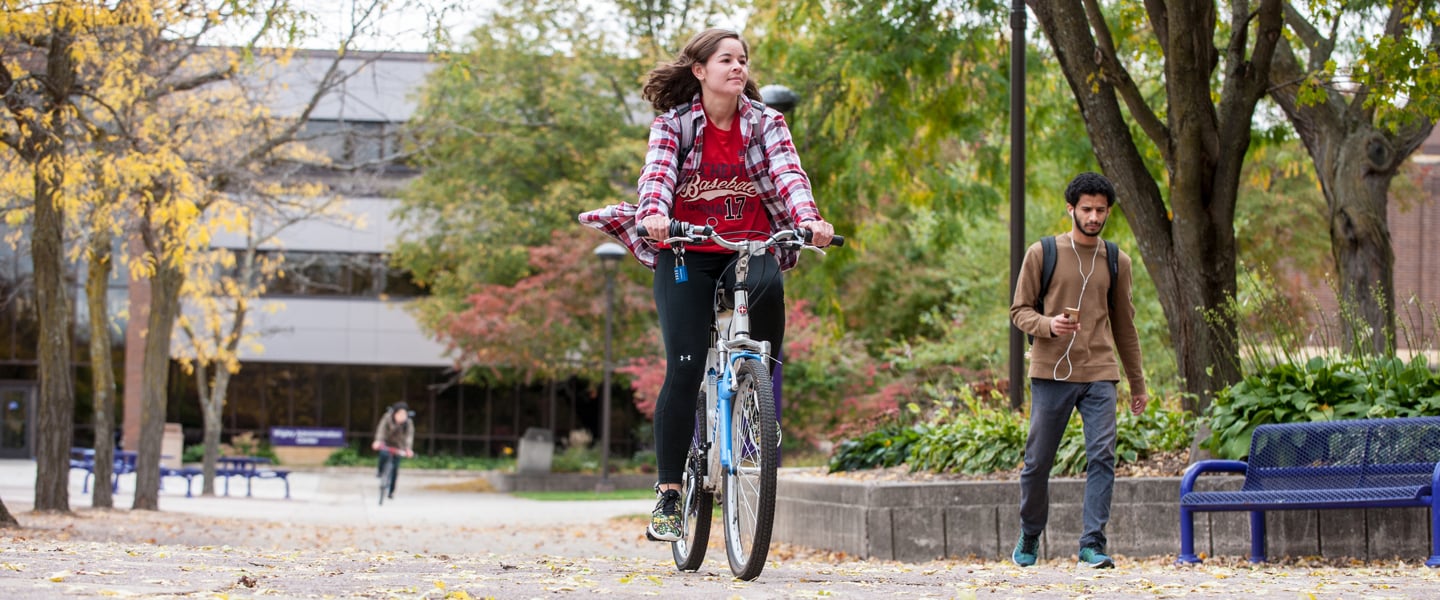 Biking on campus